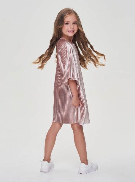 Фото5: картинка 04.1.106 Платье из велюра с эффектом гофре , пудра Choupette - одевайте детей красиво!