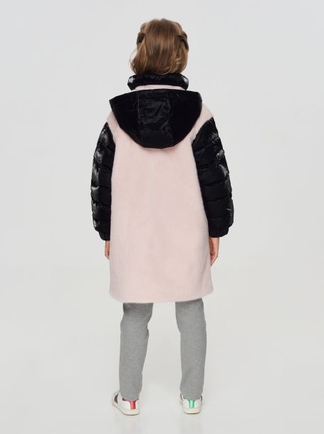 Фото3: Меховое розовое пальто для девочки