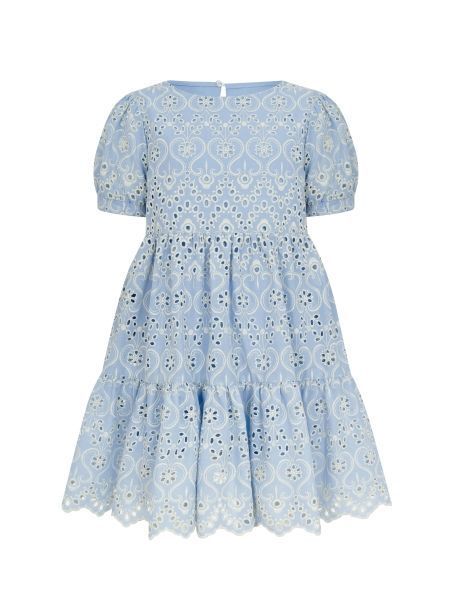 Фото1: картинка 12.112 Платье  многоярусное из шитья, голубой Choupette - одевайте детей красиво!