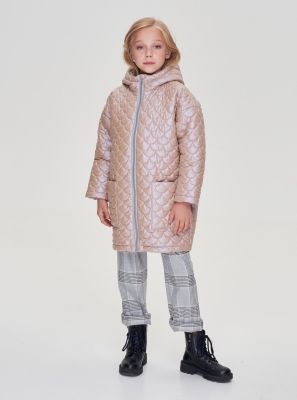 Фото1: картинка 701.20 Пальто стеганое оверсайз, синтепон, сливочный Choupette - одевайте детей красиво!
