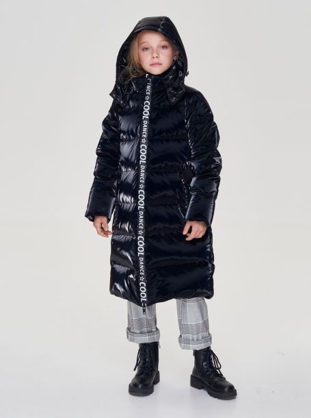 Фото2: картинка 695.20 Пальто пуховое удлиненное, черный винил Choupette - одевайте детей красиво!