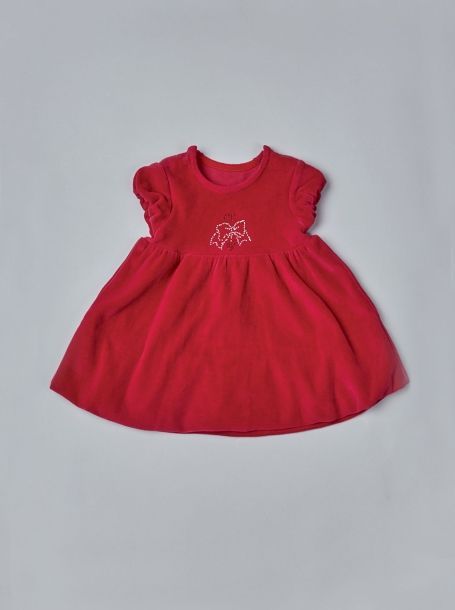 Фото3: Красное велюровое платье
