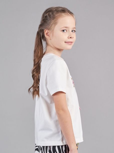 Фото2: Джемпер-футболка с принтом для девочки