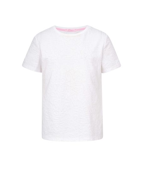 Фото1: картинка 04.112 Джемпер-футболка с флоковым принтом, теплый белый Choupette - одевайте детей красиво!