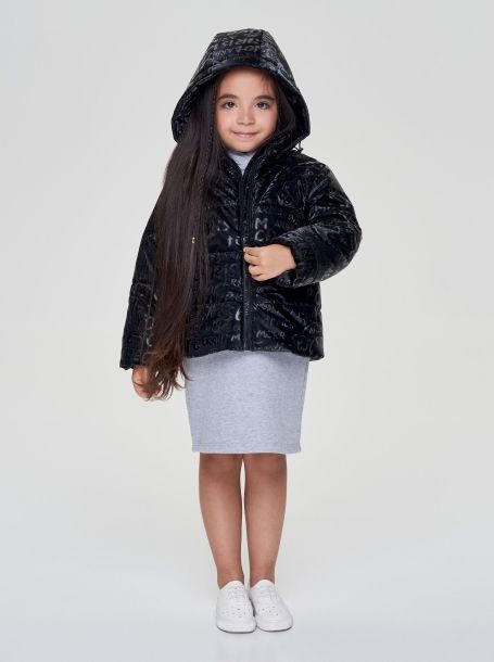 Фото1: Черная куртка на синтепоне для девочки