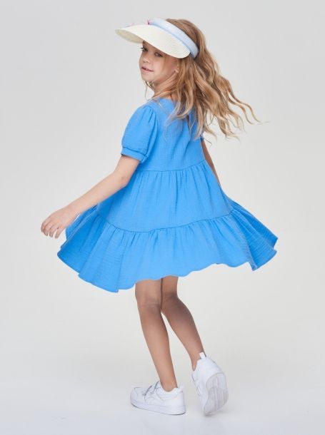 Фото2: Голубое многоярусное платье для девочки