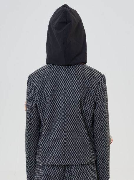 Фото7: картинка 69.116 Куртка-жакет из джерси с декором, черный/серый Choupette - одевайте детей красиво!