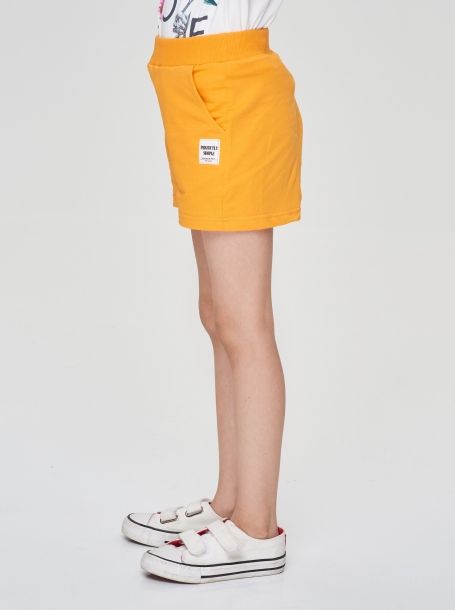 Фото5: Оранжевые шорты из футера