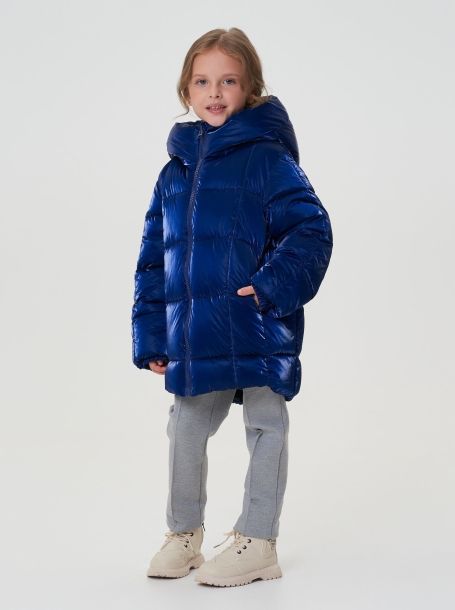 Фото1: картинка 664.4.20 Куртка  объемная с капюшоном (синтепух), синий Choupette - одевайте детей красиво!