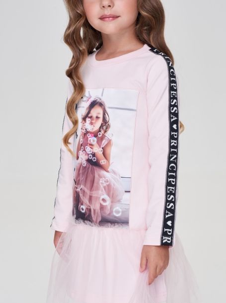 Фото5: картинка 67.108 Платье с принтом, принцесса, розовое Choupette - одевайте детей красиво!