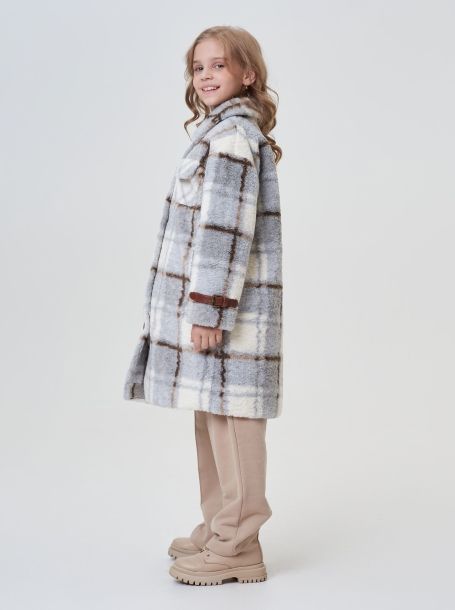Фото3: картинка 749.20 Куртка из искусственной овчины с отделкой из экокожи,  клетка Choupette - одевайте детей красиво!