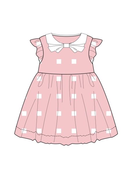 Фото1: картинка 53.112 Платье с воротником-бантом, розовый Choupette - одевайте детей красиво!