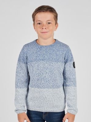 Фото1: Вязаный синий джемпер для мальчика
