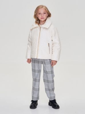 Фото1: картинка 704.20 Куртка комбинированная с мехом, сливочный Choupette - одевайте детей красиво!