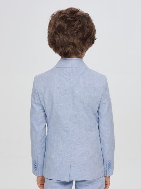 Фото3: Нарядный голубой пиджак для мальчика