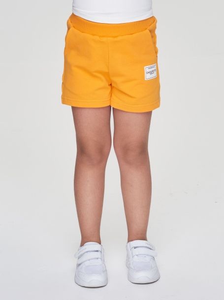 Фото3: Оранжевые шорты из футера