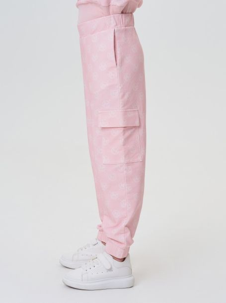Фото6: картинка 311.70 Костюм из футера (свитшот, брюки), фирменный принт на розовом Choupette - одевайте детей красиво!