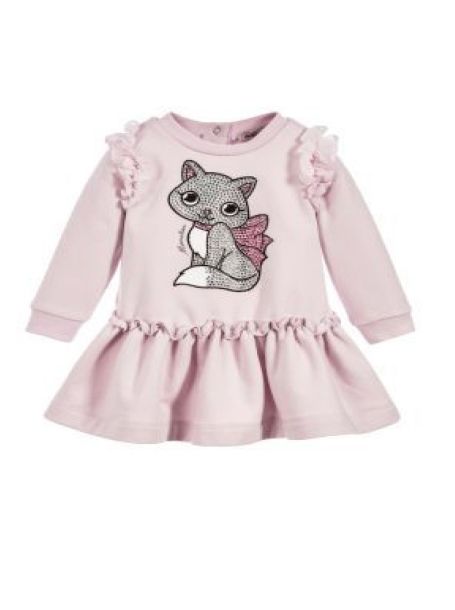 Фото1: картинка 70.110 Платье из футера с декором, розовый Choupette - одевайте детей красиво!