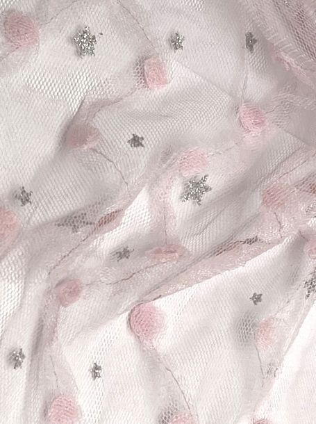Фото2: картинка 1492.43 Платье нарядное Церемония с звездочками , экрю с розовым Choupette - одевайте детей красиво!