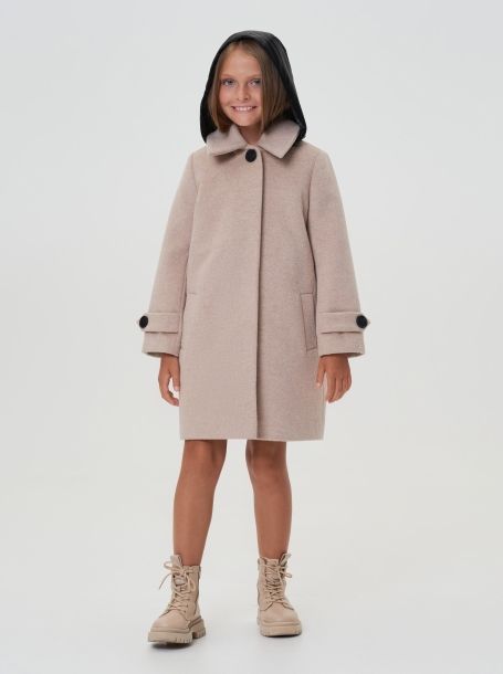 Фото5: картинка 739.20 Пальто на синтепоне с капюшоном, бежевый Choupette - одевайте детей красиво!