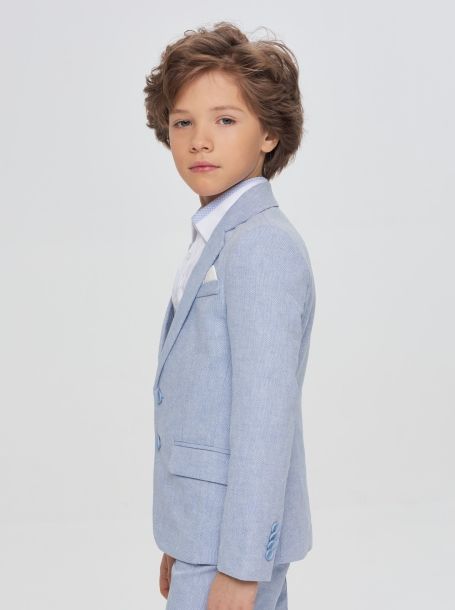 Фото2: Нарядный голубой пиджак для мальчика