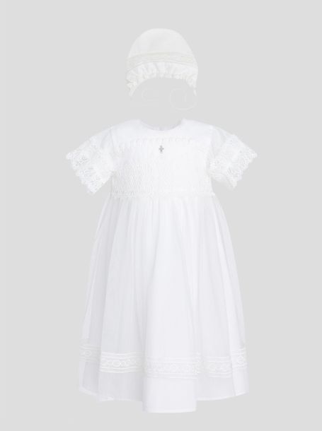 Фото1: Крестильное платье с капором