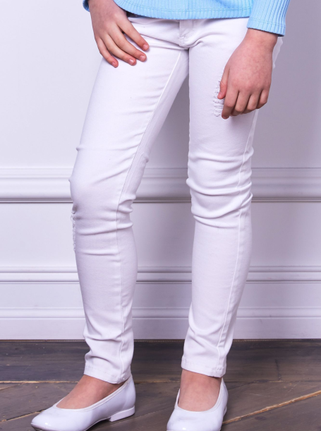 Фото2: 134.70 Белые детские джинсы