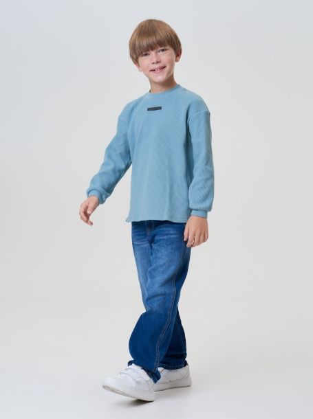 Фото5: картинка 36.115 Джемпер из фактурного трикотажа, бирюзово-серый Choupette - одевайте детей красиво!