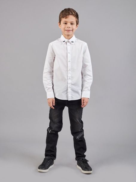 Фото5: Классическая белая рубашка для мальчика