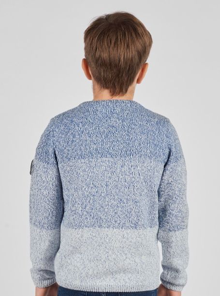 Фото3: Вязаный синий джемпер для мальчика