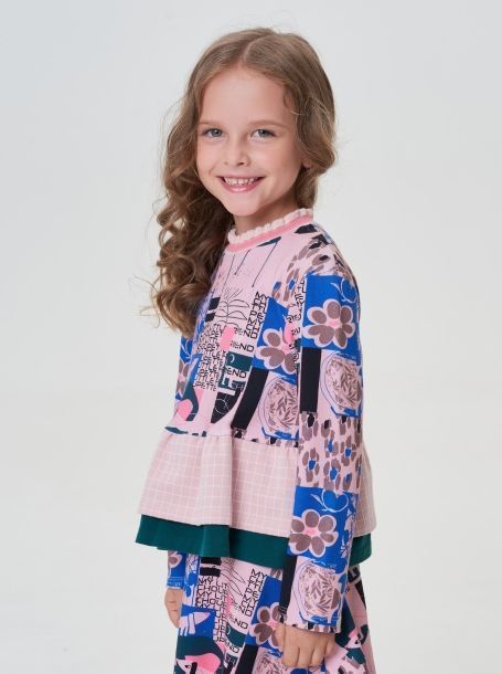 Фото4: картинка 61.114 Блуза трикотажная, фирменный принт Choupette - одевайте детей красиво!