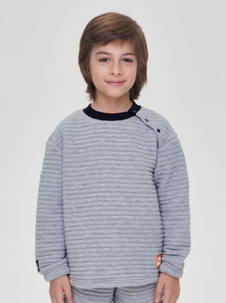 Фото1: картинка 17.109 Джемпер-свитшот стеганый, серый меланж Choupette - одевайте детей красиво!