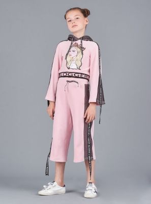 Фото1: Розовые штаны кюлоты для девочки