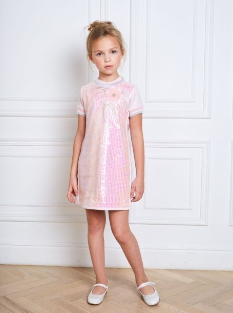 Фото1: 156.70 Розовое нарядное платье для девочки