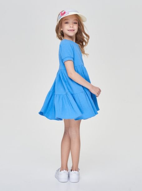 Фото8: Голубое многоярусное платье для девочки