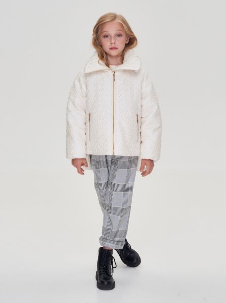 Фото2: картинка 704.20 Куртка комбинированная с мехом, сливочный Choupette - одевайте детей красиво!