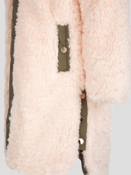 Фото14: картинка 742.20 Пальто из искусственного меха, розовый с отделкой хаки Choupette - одевайте детей красиво!