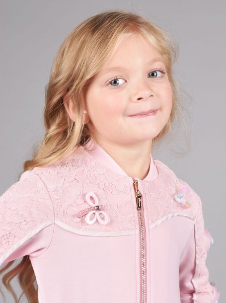 Фото3: Розовая куртка бомбер для девочки