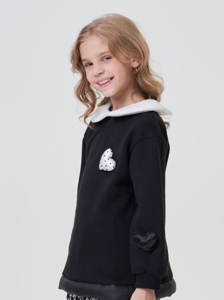Фото2: картинка 71.116 Толстовка с объемным декором, черный Choupette - одевайте детей красиво!