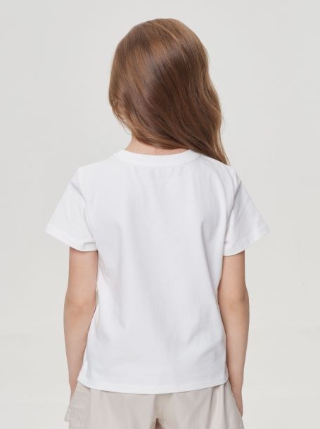 Фото3: картинка 38.1.120 Джемпер-футболка с объемным декором, экрю Choupette - одевайте детей красиво!