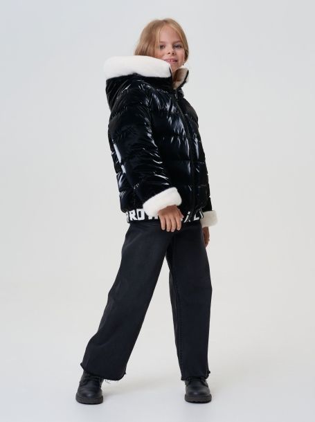 Фото5: картинка 738.20 Куртка двухсторонняя с крупной вышивкой, синтепух, черно-белый Choupette - одевайте детей красиво!