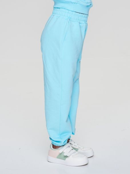 Фото3: Бирюзовые мягкие брюки для девочки