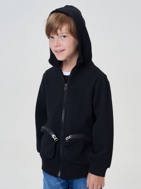 Фото5: картинка 34.117 Джемпер-ХУДИ с принтом, черный Choupette - одевайте детей красиво!