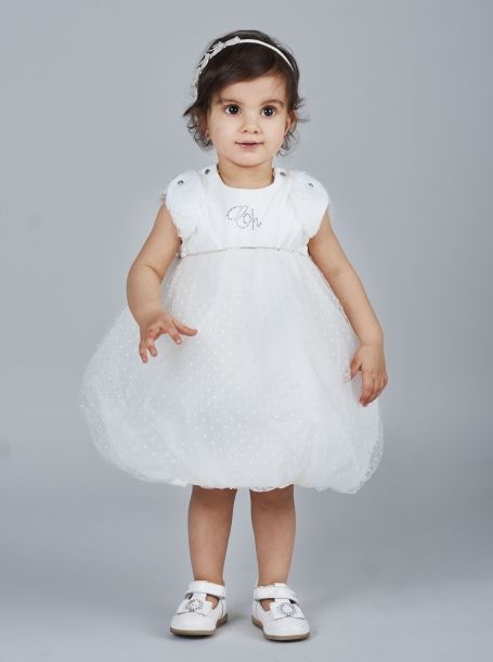 Фото1: Белое платье боди для малышки