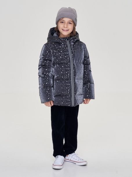 Фото1: картинка 712.20 Куртка пуховая, принт на черном Choupette - одевайте детей красиво!