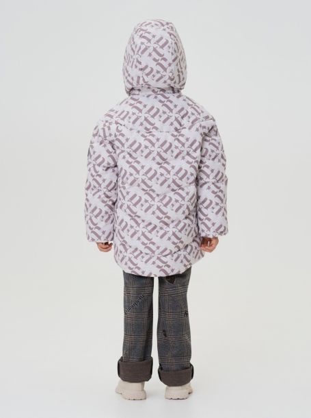 Фото9: картинка 753.20 Куртка пуховая, фирменный принт на бежевом Choupette - одевайте детей красиво!