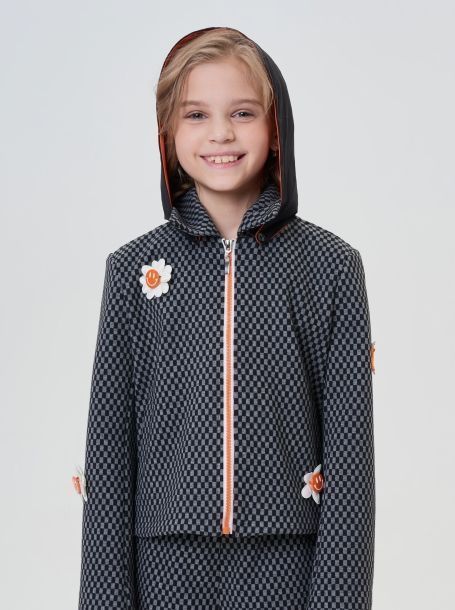 Фото5: картинка 69.116 Куртка-жакет из джерси с декором, черный/серый Choupette - одевайте детей красиво!