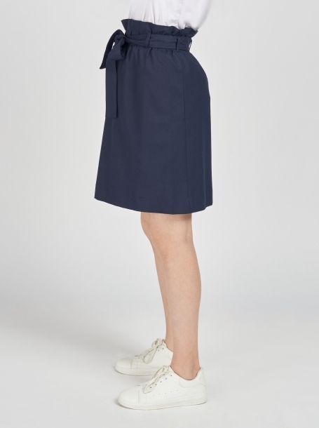 Фото3: Синяя школьная юбка с завышенной талией