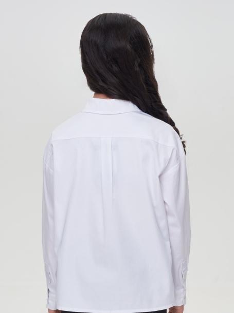 Фото3: картинка 540.31 Блузка нарядная с принтом, белый Choupette - одевайте детей красиво!