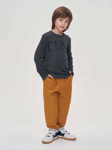 Фото1: картинка 22.107 Брюки брюки из трикотажного денима, карри Choupette - одевайте детей красиво!